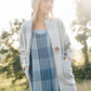 Portuguese Wool Pieper Coat in Cream and Brown Plaid - XL Left