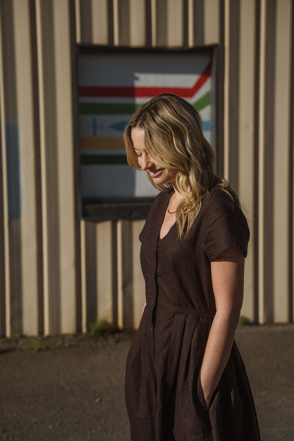 June Dress in Dark Brown - S Left