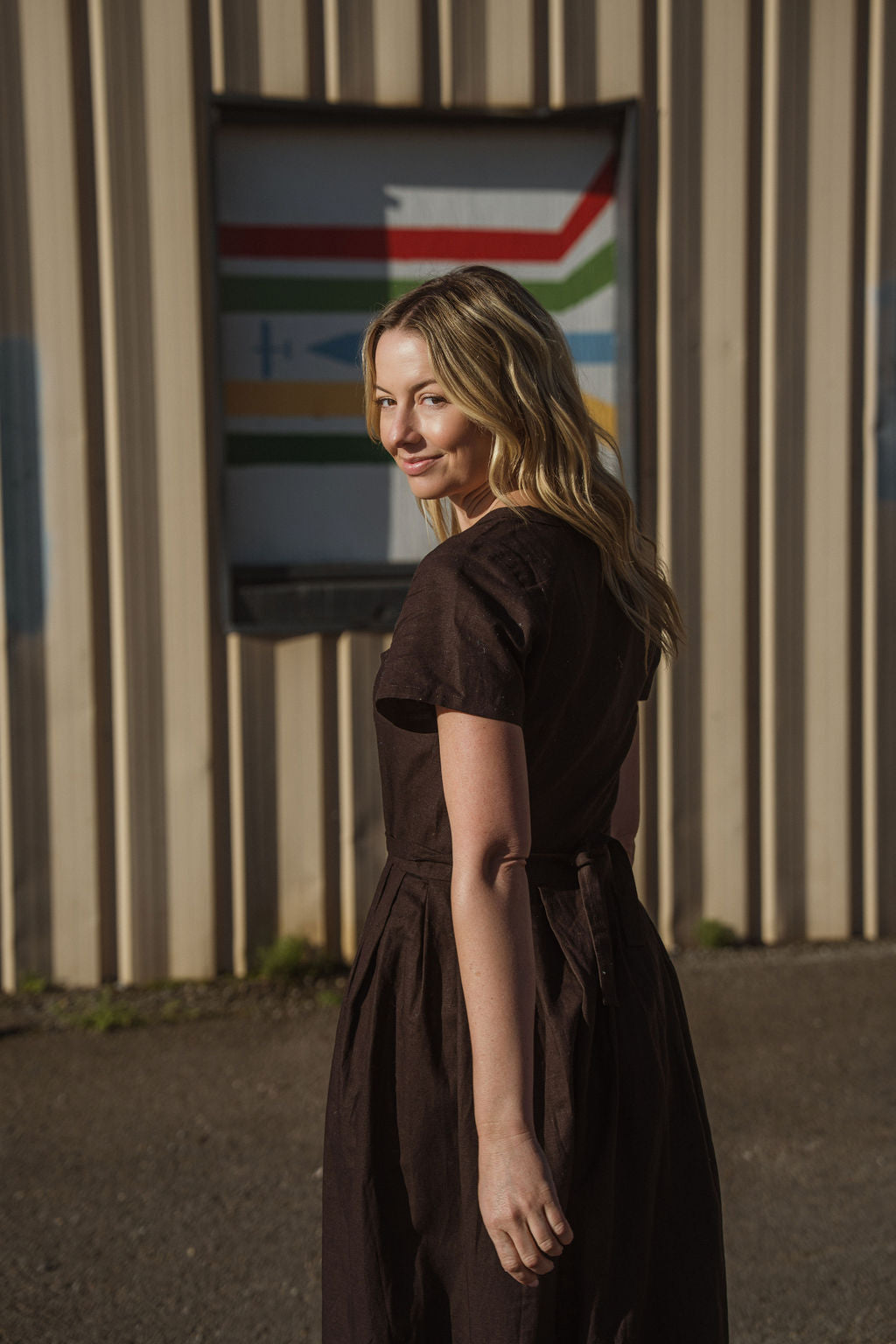 June Dress in Dark Brown - S Left