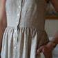 Mia Linen Dress in Cream Plaid Linen