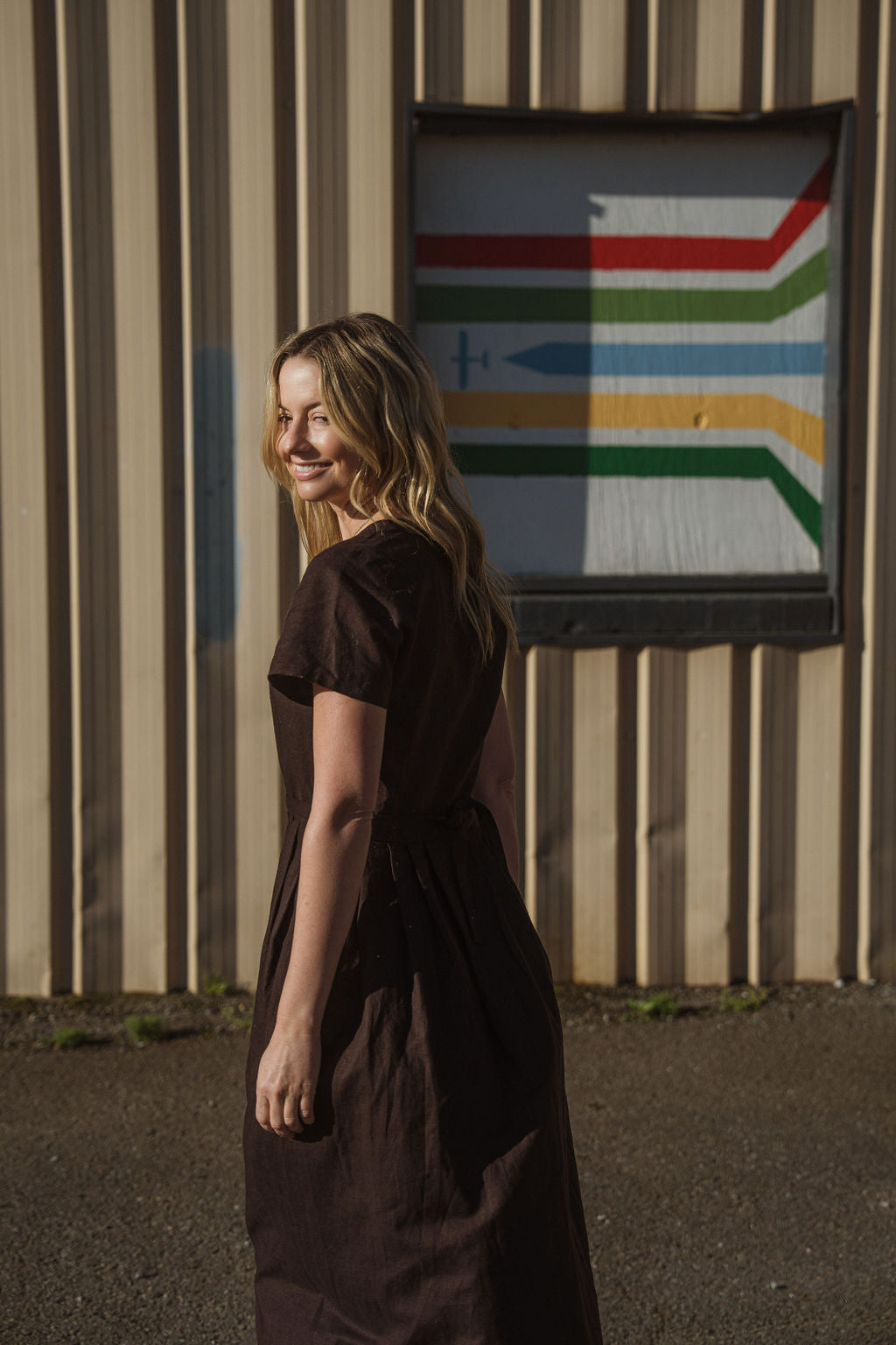 June Dress in Dark Brown - S Left