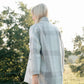 Portuguese Wool Pieper Coat in Cream and Brown Plaid Made to Order