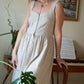 Mia Linen Dress in Cream Plaid Linen