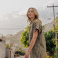 Paige Handwoven Cotton Relaxed Shirt Dress in Green Gingham