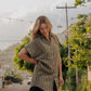 Paige Handwoven Cotton Relaxed Shirt Dress in Green Gingham
