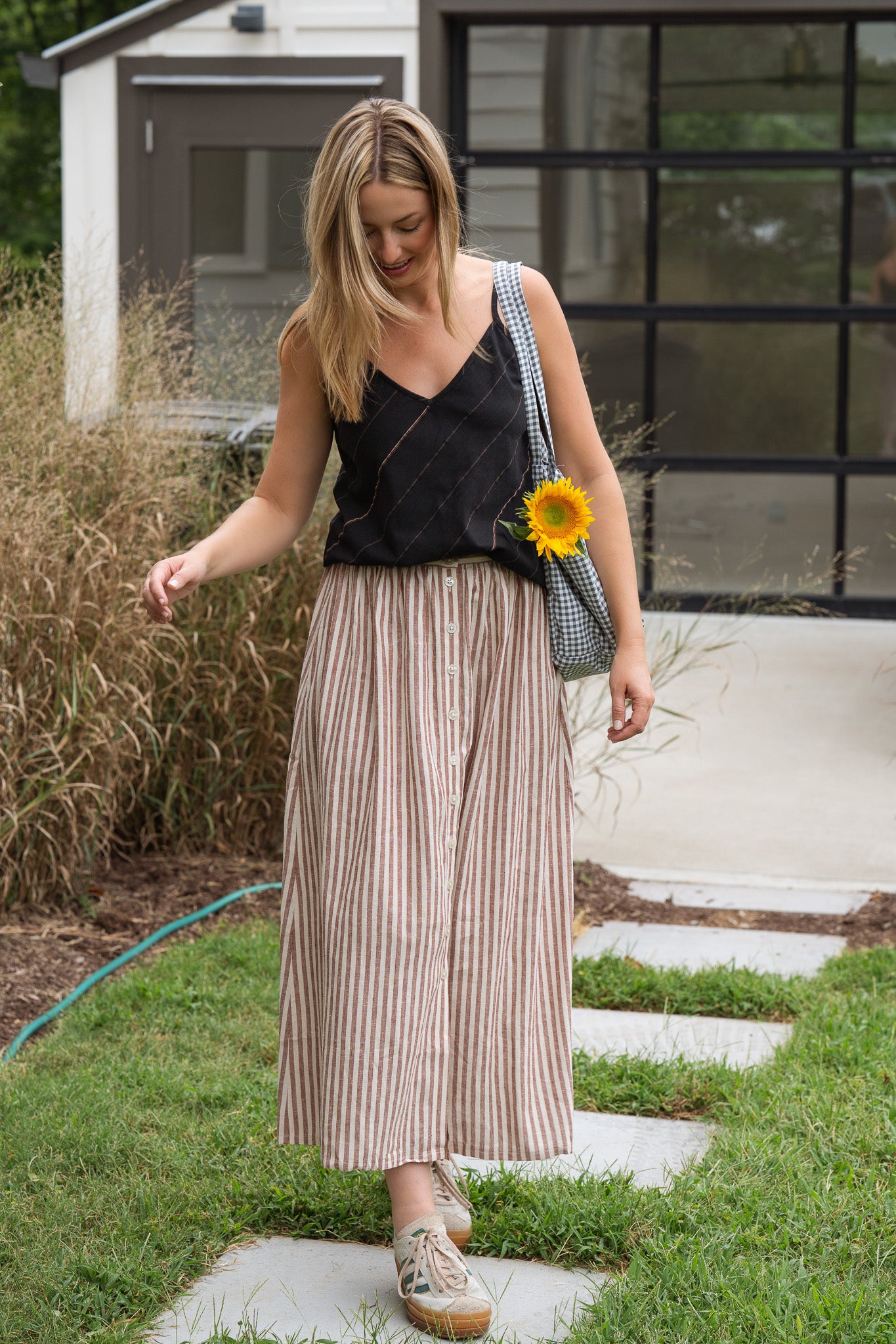 Perry Gathered Midi Skirt