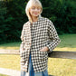 Portuguese Wool Pieper Coat in Brown and Cream Check - M Left