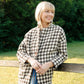 Portuguese Wool Pieper Coat in Brown and Cream Check - M Left