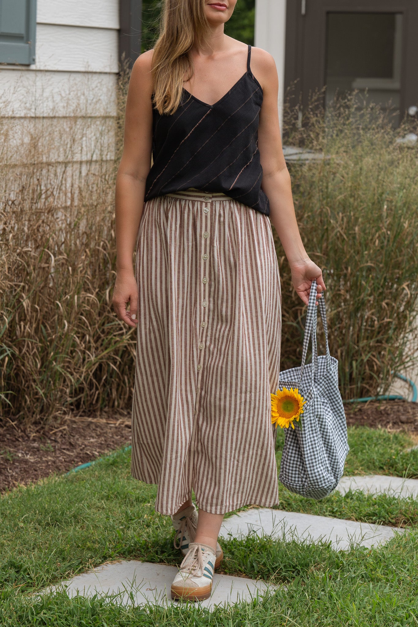 Perry Gathered Midi Skirt