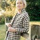 Portuguese Wool Pieper Coat in Brown and Cream Check - M Left