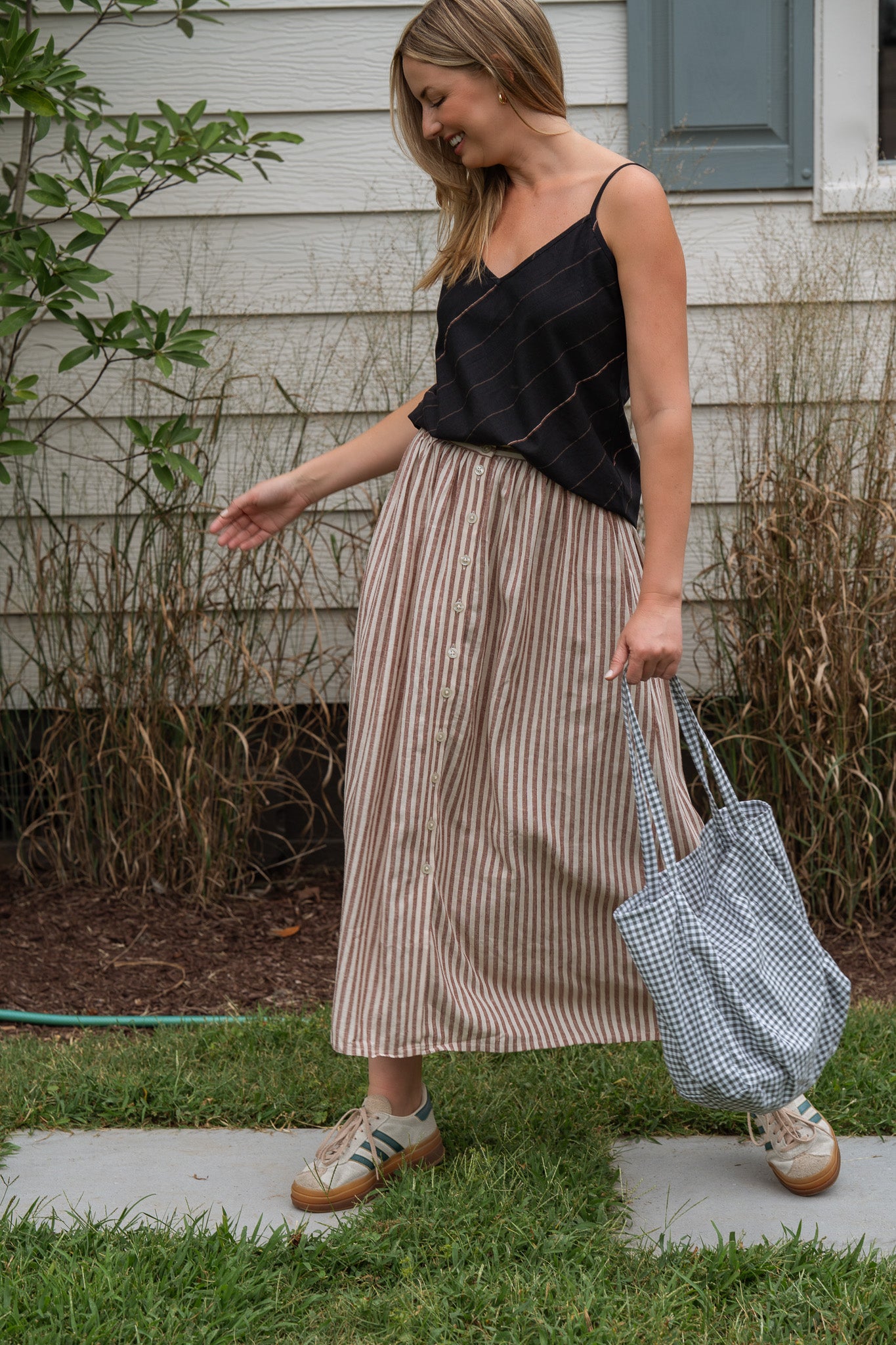 Perry Gathered Midi Skirt