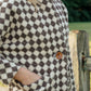 Portuguese Wool Pieper Coat in Brown and Cream Check - M Left