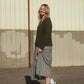 Cara Ribbed Cardigan in Nettle Allo and Cotton Dark Green Made to Order
