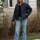 Jamie Linen Quilted Jacket in Navy
