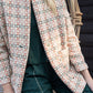 Portuguese Wool Pieper Coat in Blush Vintage Print - M Left