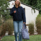 Jamie Linen Quilted Jacket in Navy