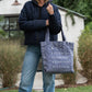 Jamie Linen Quilted Jacket in Navy