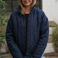 Jamie Linen Quilted Jacket in Navy
