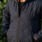 Jamie Linen Quilted Jacket in Navy