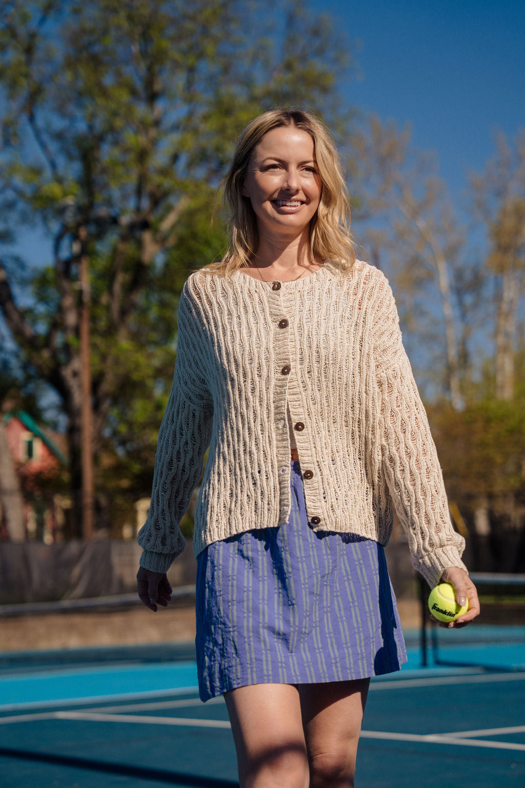 Alice Cotton Cardigan in Natural White Made to Order