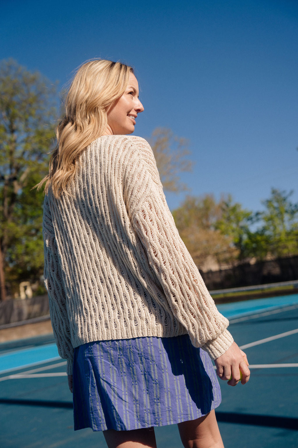 Alice Cotton Cardigan in Natural White Made to Order