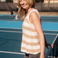 Jane Hand Knit Cotton Striped Tank - L Left