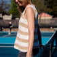 Jane Hand Knit Cotton Striped Tank - L Left