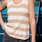 Jane Hand Knit Cotton Striped Tank - L Left