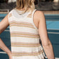 Jane Hand Knit Cotton Striped Tank - L Left