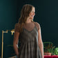 Linen Faro Dress in Black and Tan Linen Plaid