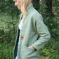 Portuguese Wool Pieper Coat in Mint Herringbone Made to Order