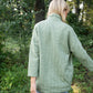 Portuguese Wool Pieper Coat in Mint Herringbone Made to Order