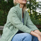 Portuguese Wool Pieper Coat in Mint Herringbone Made to Order