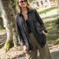 Button-Up Shirt in Black Linen Made to Order