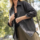 Button-Up Shirt in Black Linen Made to Order
