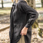 Button-Up Shirt in Black Linen Made to Order
