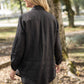 Button-Up Shirt in Black Linen Made to Order