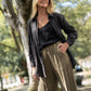 Button-Up Shirt in Black Linen Made to Order