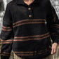 Imogene Oversized Wool Henley in Black and Brown Made to Order