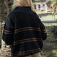 Imogene Oversized Wool Henley in Black and Brown Made to Order