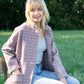 Portuguese Wool Pieper Coat in Purple Dot Made to Order