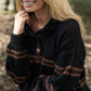 Imogene Oversized Wool Henley in Black and Brown Made to Order