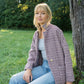 Portuguese Wool Pieper Coat in Purple Dot Made to Order