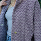 Portuguese Wool Pieper Coat in Purple Dot Made to Order