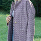 Portuguese Wool Pieper Coat in Purple Dot Made to Order