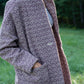 Portuguese Wool Pieper Coat in Purple Dot Made to Order