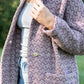 Portuguese Wool Pieper Coat in Purple Dot Made to Order