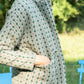 Portuguese Wool Pieper Coat in Mint Vintage Print - XS Left