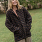 Portuguese Wool Pieper Coat in Black and Brown Check Made to Order
