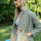 Portuguese Wool Pieper Coat in Mint Vintage Print - XS Left